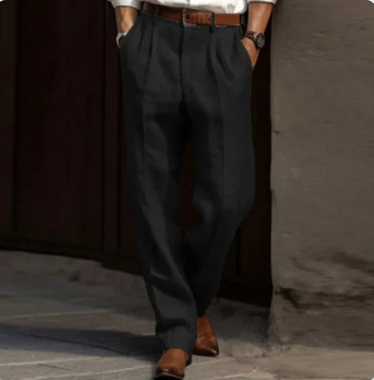 Kent - men's lightweight linen trousers with a loose fit