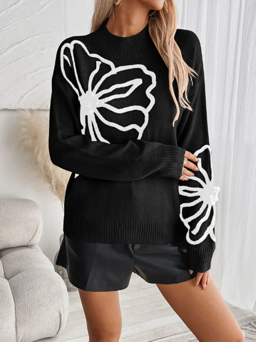 Kelsey - knitted jumper with floral embroidery