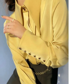 Millicent – elegant satin blouse with long sleeves