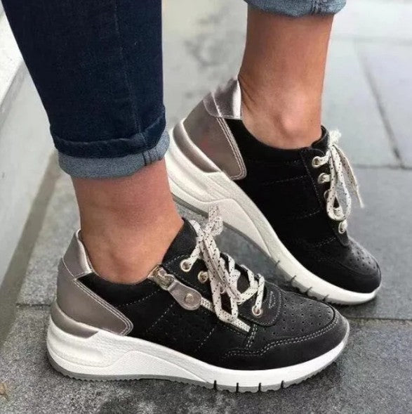 Comfortable orthopedic winter sneakers with wedge heel