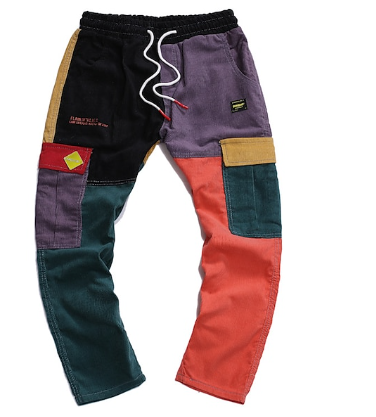 Thomas – color patch drawstring pants for men