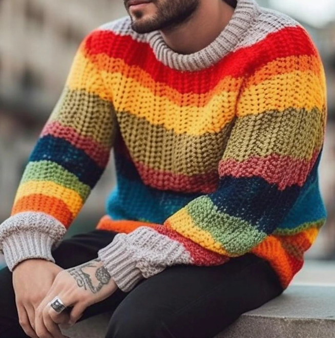 Rafferty – rainbow pullover hoodie for men