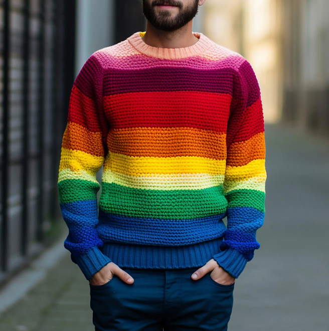 Rafferty – rainbow pullover hoodie for men