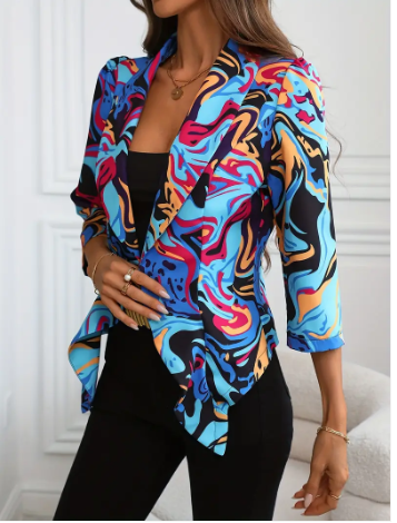 Susannah vibrant blazer with abstract print