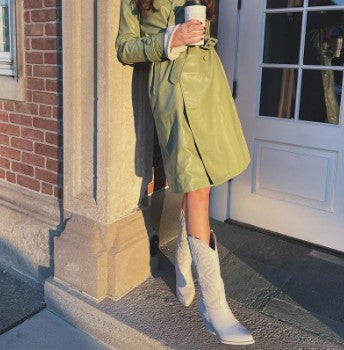 Gracie - Elegant metallic cowboy sandals