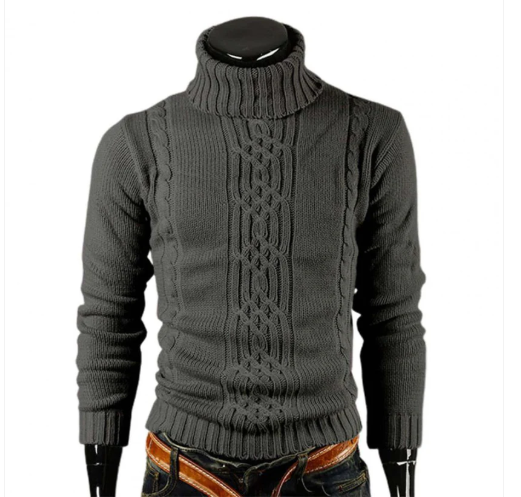 Cotton cable knit turtleneck sweater - Lucian