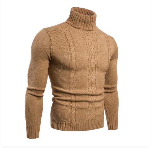 Cotton cable knit turtleneck sweater - Lucian