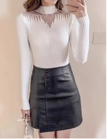 Dress – elegant ribbed top