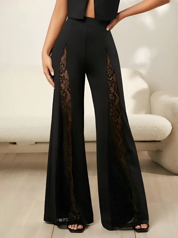 Karel - elegant flare jeans with lace applications