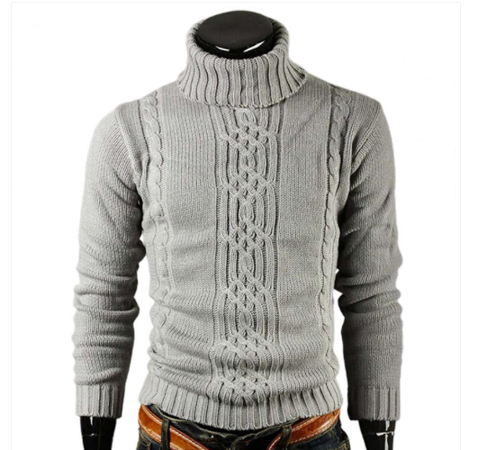 Cotton cable knit turtleneck sweater - Lucian
