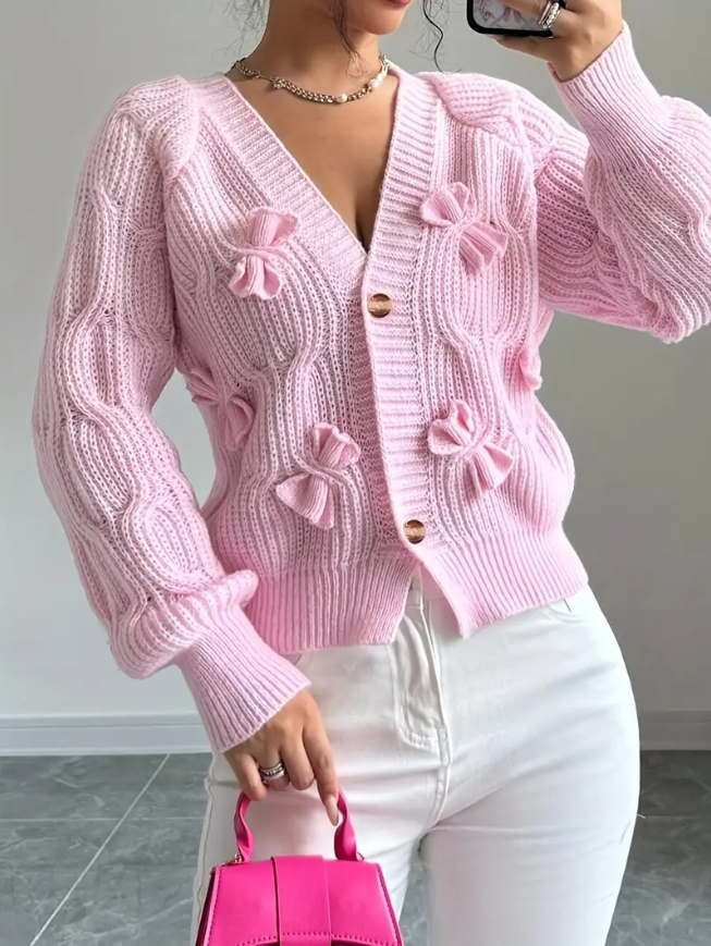 Mezzia - Cute cardigan with bow