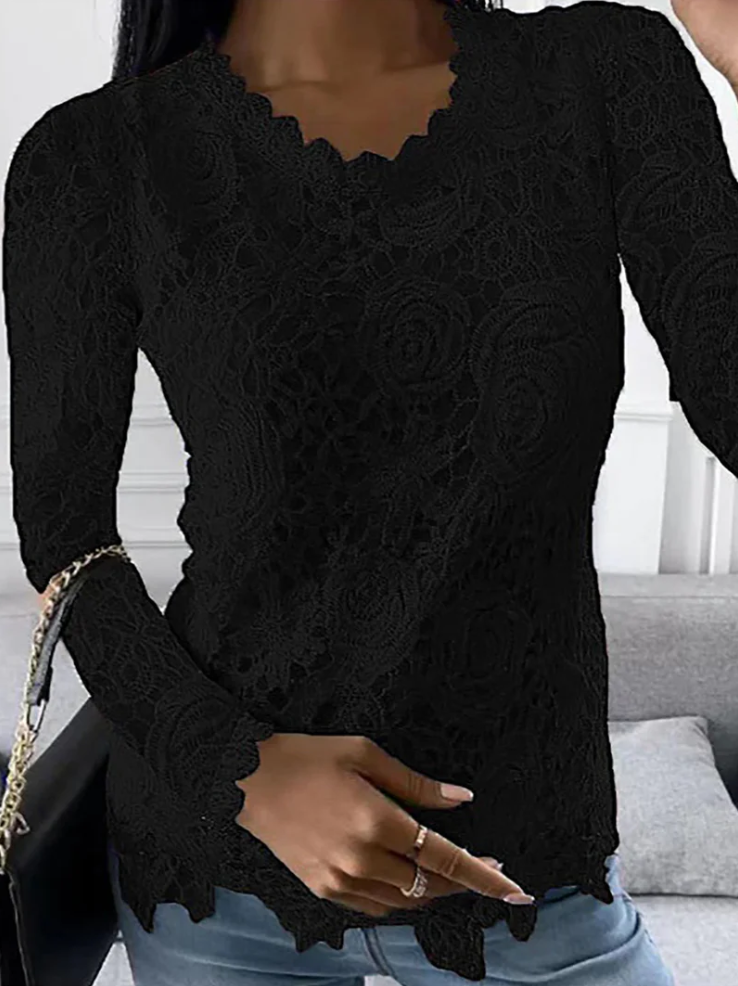 Crystal - women's long sleeve shirt with long cut