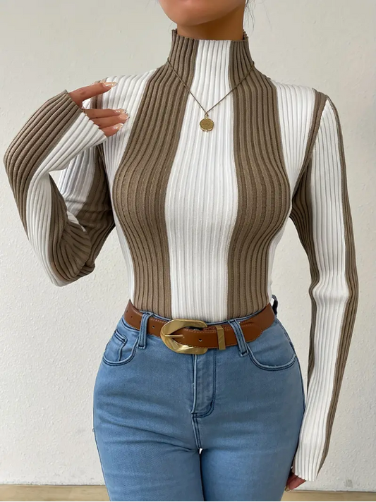 Julee - striped turtleneck jumper