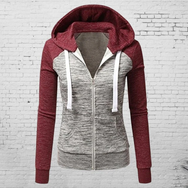 Athena - jacket with long sleeves, hood and zipper