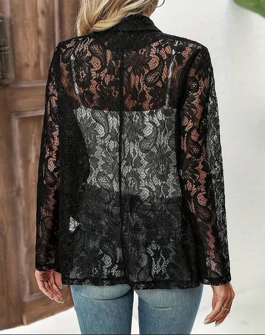 Eloise - lace blazer with lapel collar