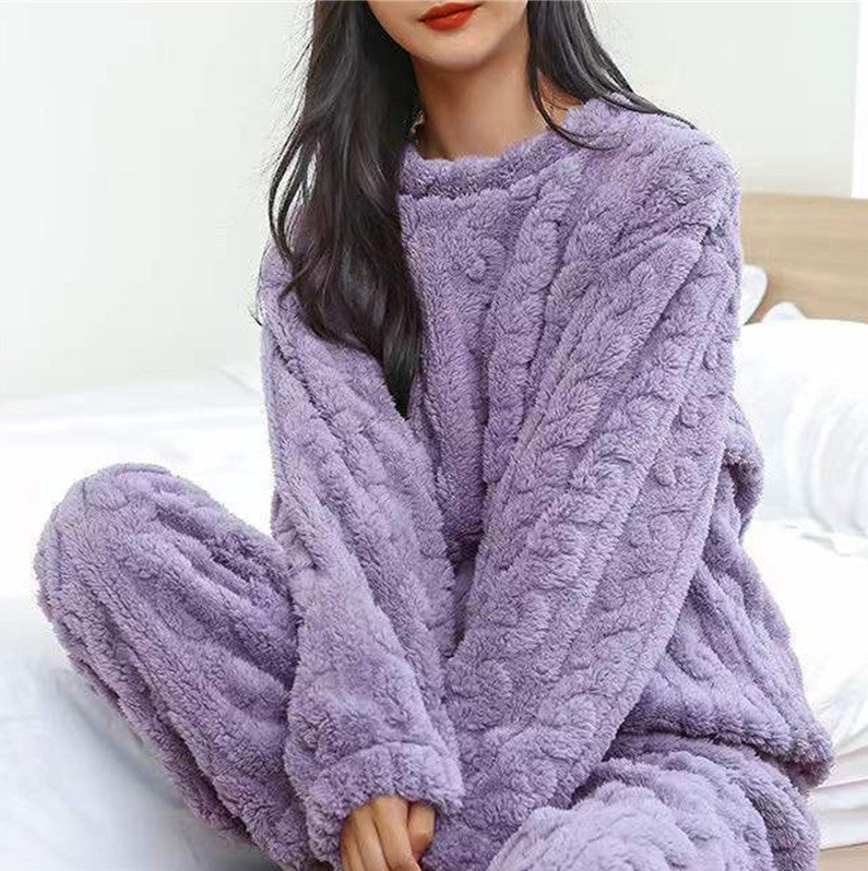 Fleece pajama set for coziness for women