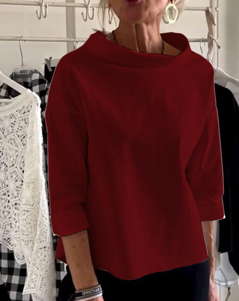 Casual top with plain lapel