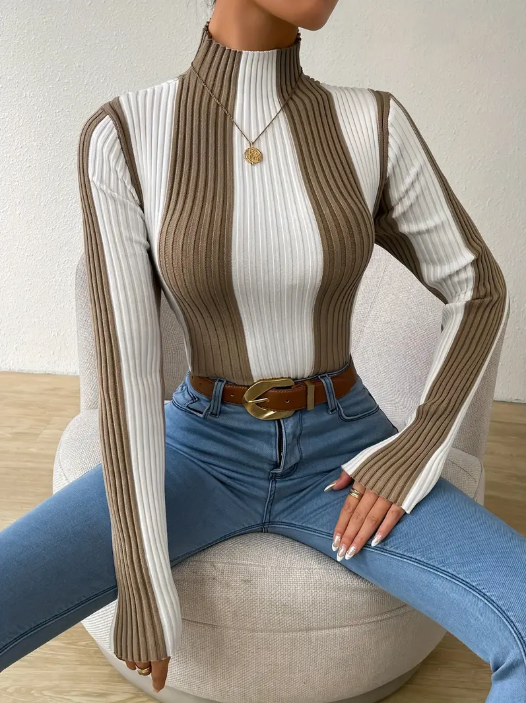 Julee - striped turtleneck jumper