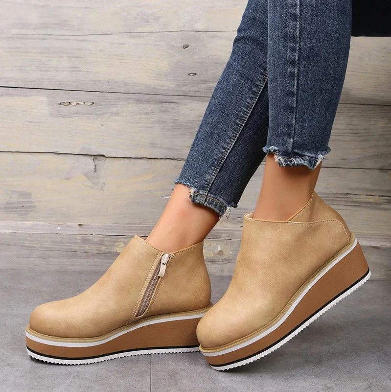 Stylish platform ankle boots for women
