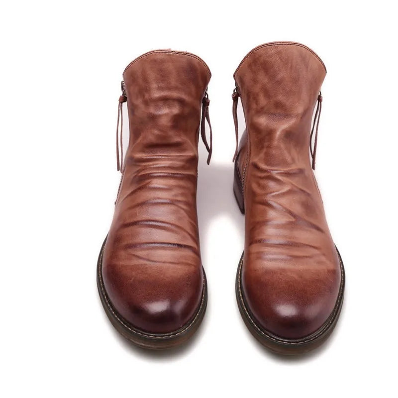 Elegant chelsea boots made of genuine leather for men
