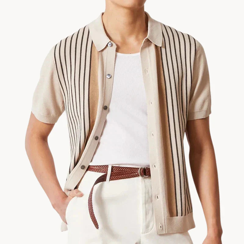 Egmont - elegant striped ladies polo shirt