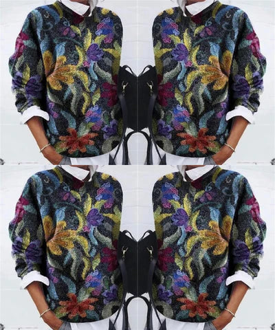 Fashionable floral sweater
