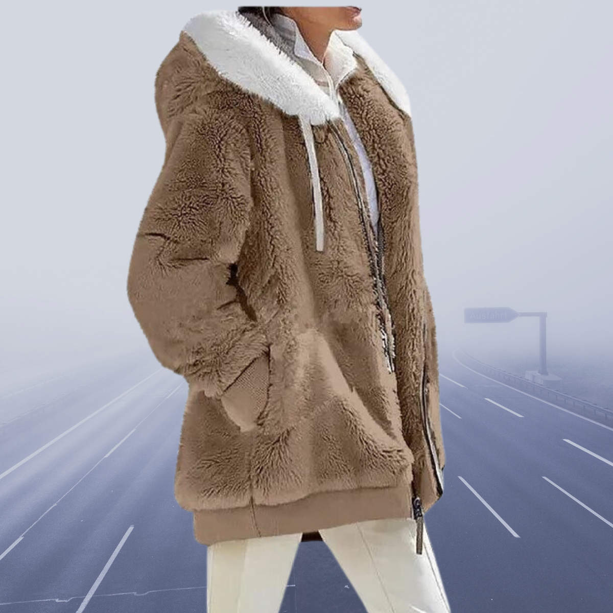 Oversized teddy jacket for women | cozy and warm | winter coat