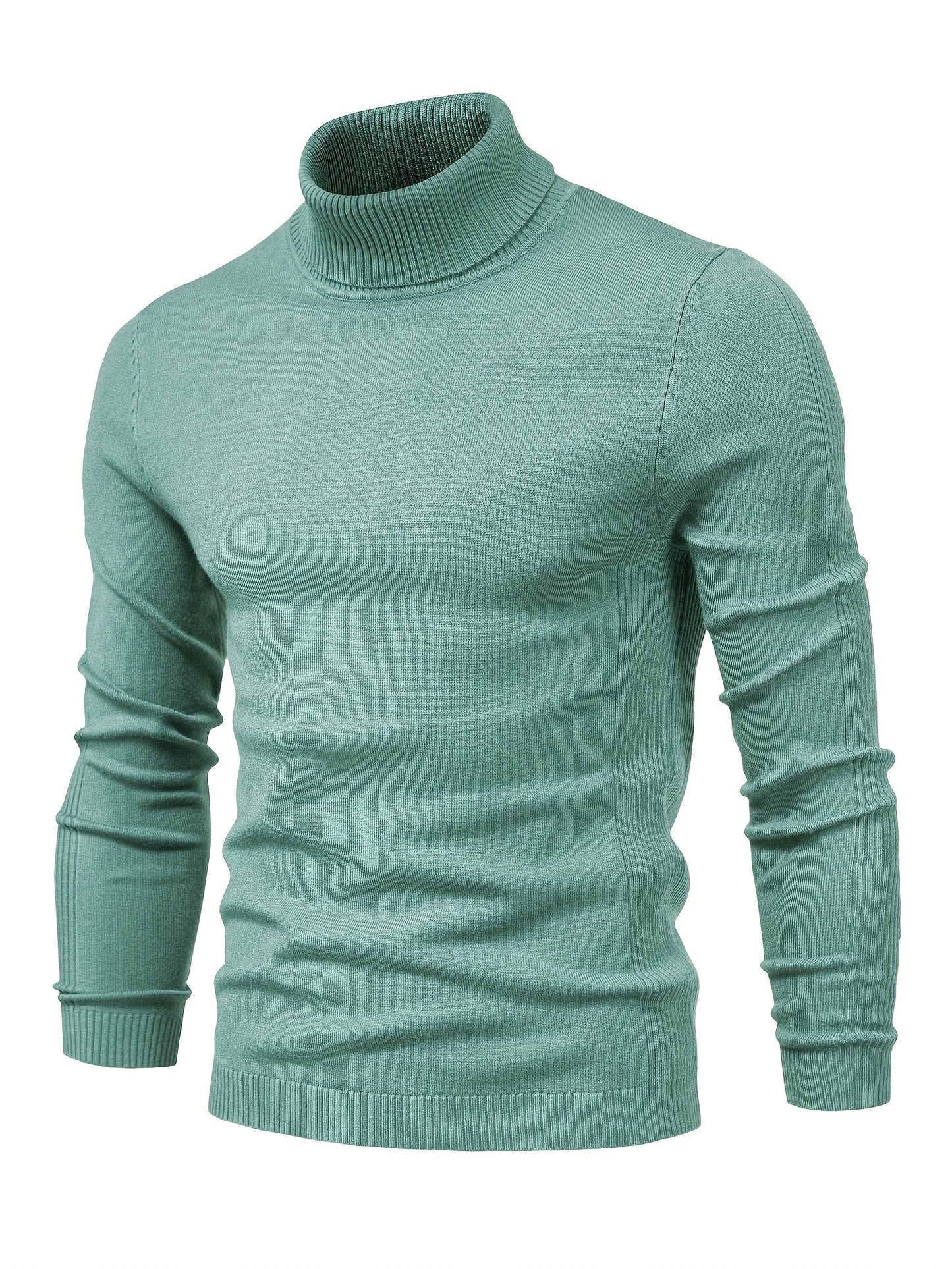 Elegant men's merino wool turtleneck sweater