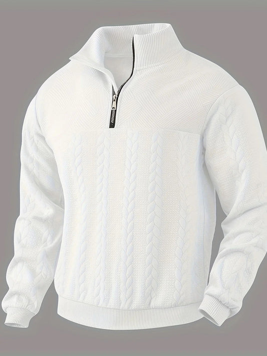 Warm knitted wool men's sweater for winter