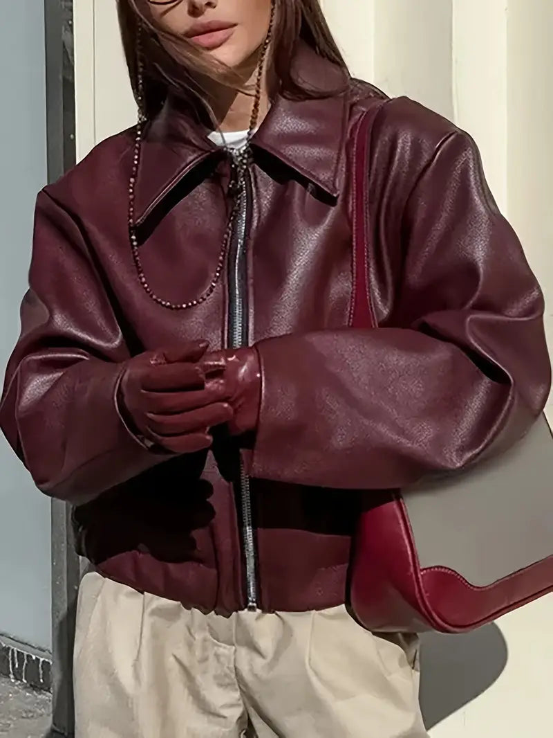 Cassidy - stylish, oversized leather jacket