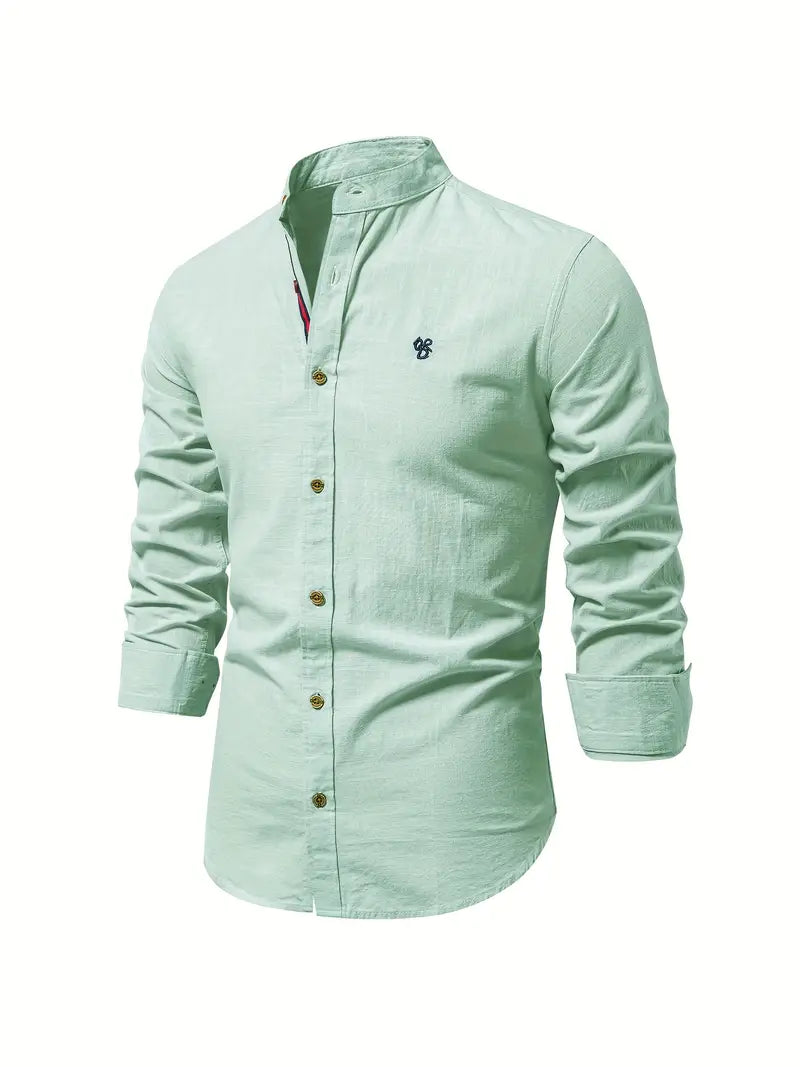 Max - men's linen shirt with button closure