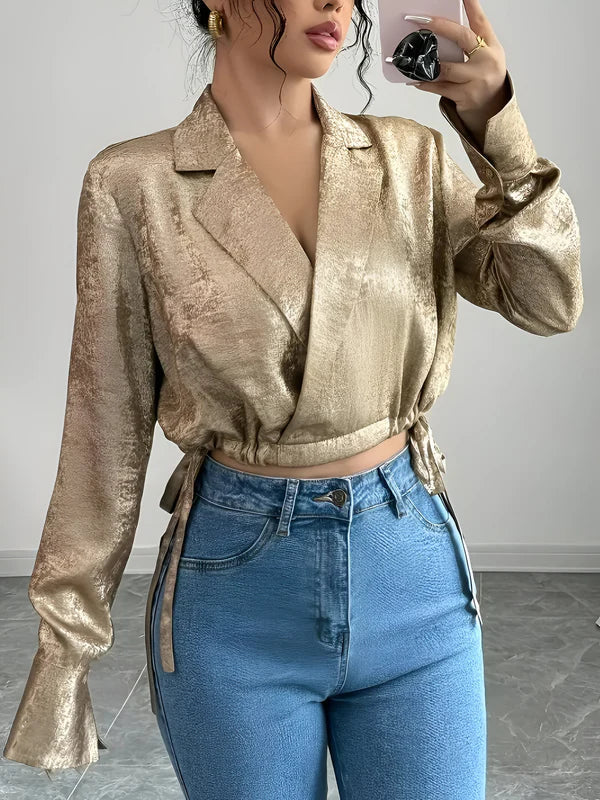 Rosilyn - elegant gold blouse for women