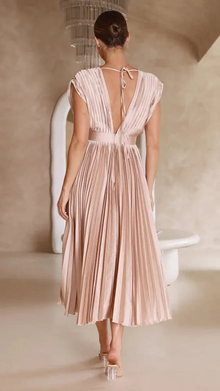 Flurina - aisha pleated midi dress for an elegant look