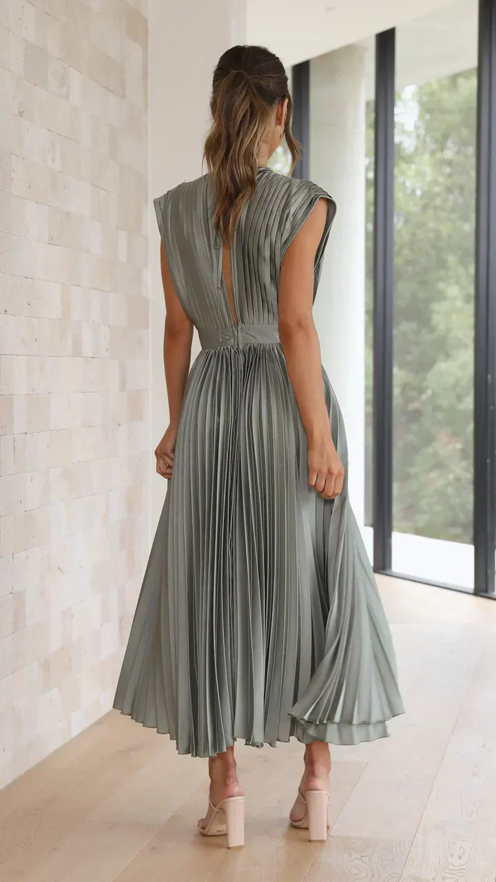 Flurina - aisha pleated midi dress for an elegant look