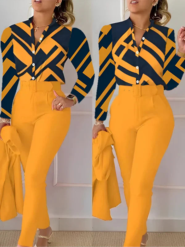 Aranka - v-neck top and high waisted pants