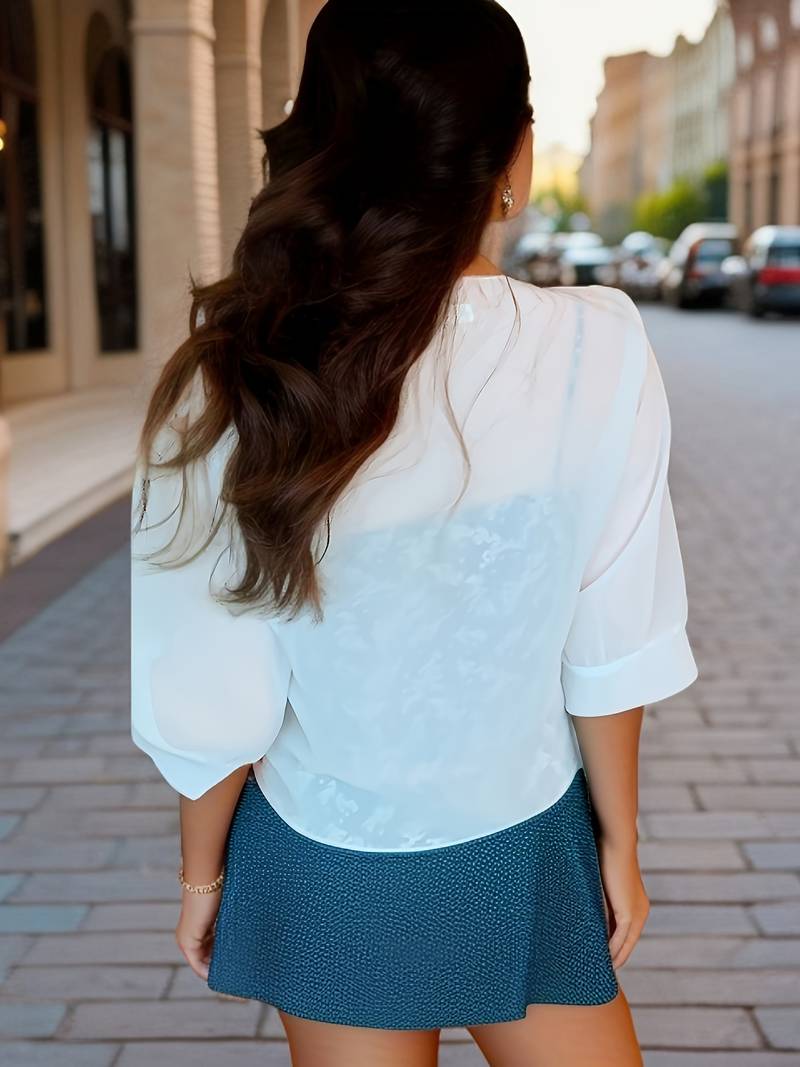 Floris - elegant open ladies blouse