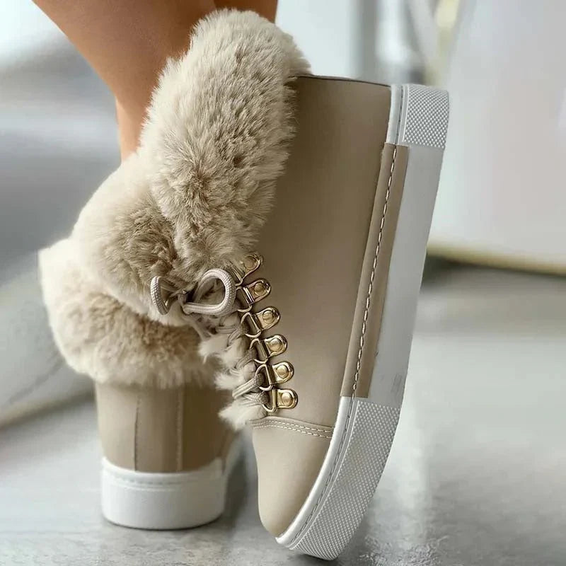 Plush ankle boots for ladies