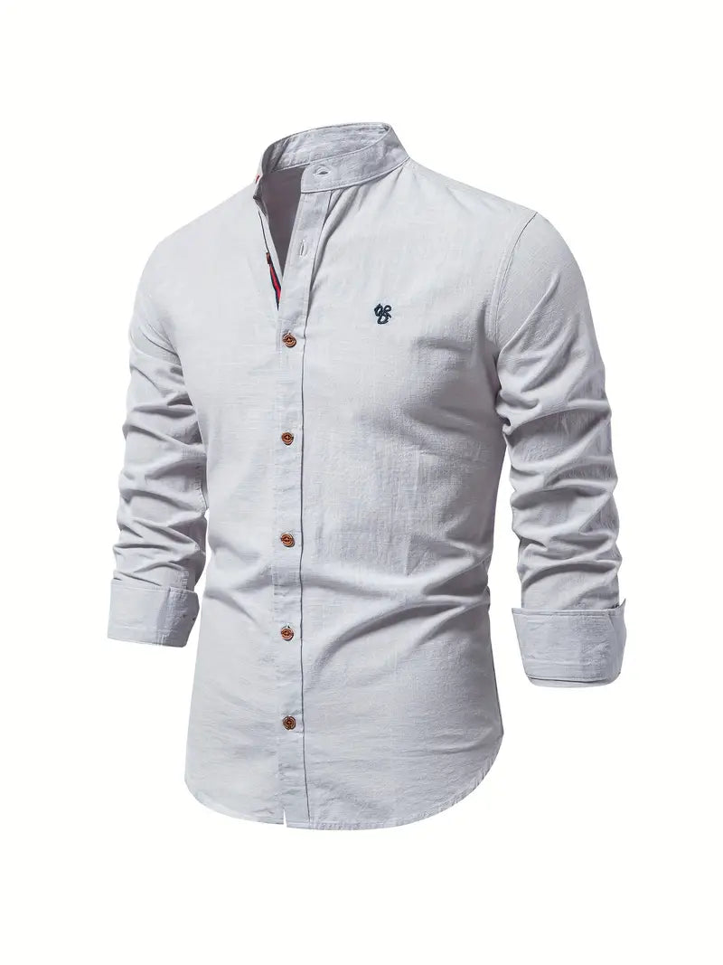 Max - men's linen shirt with button closure