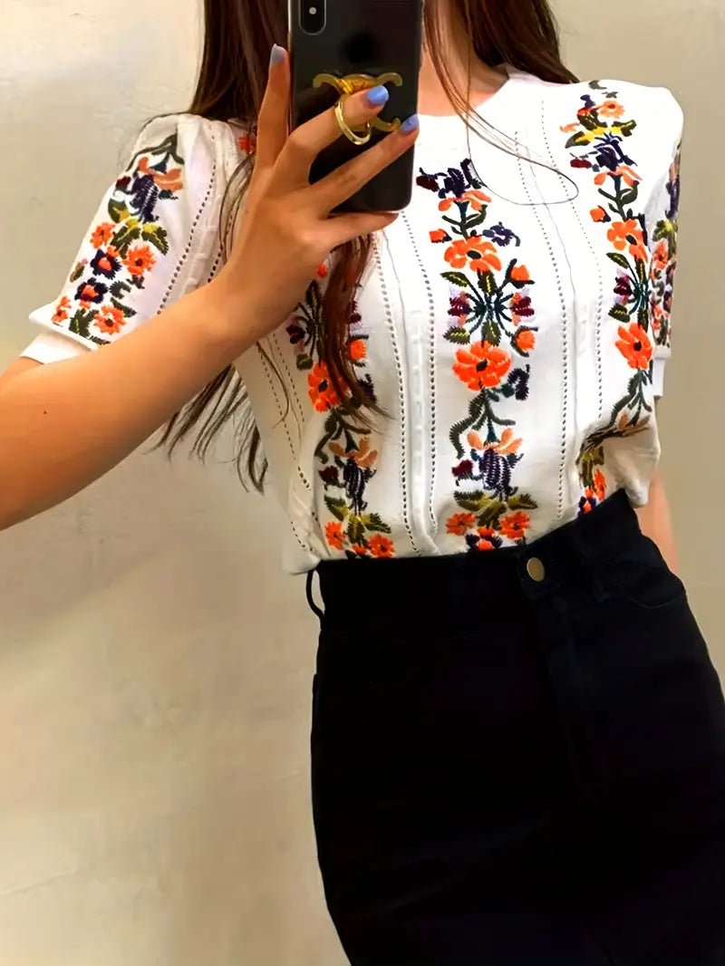 Iris - cotton knitted top