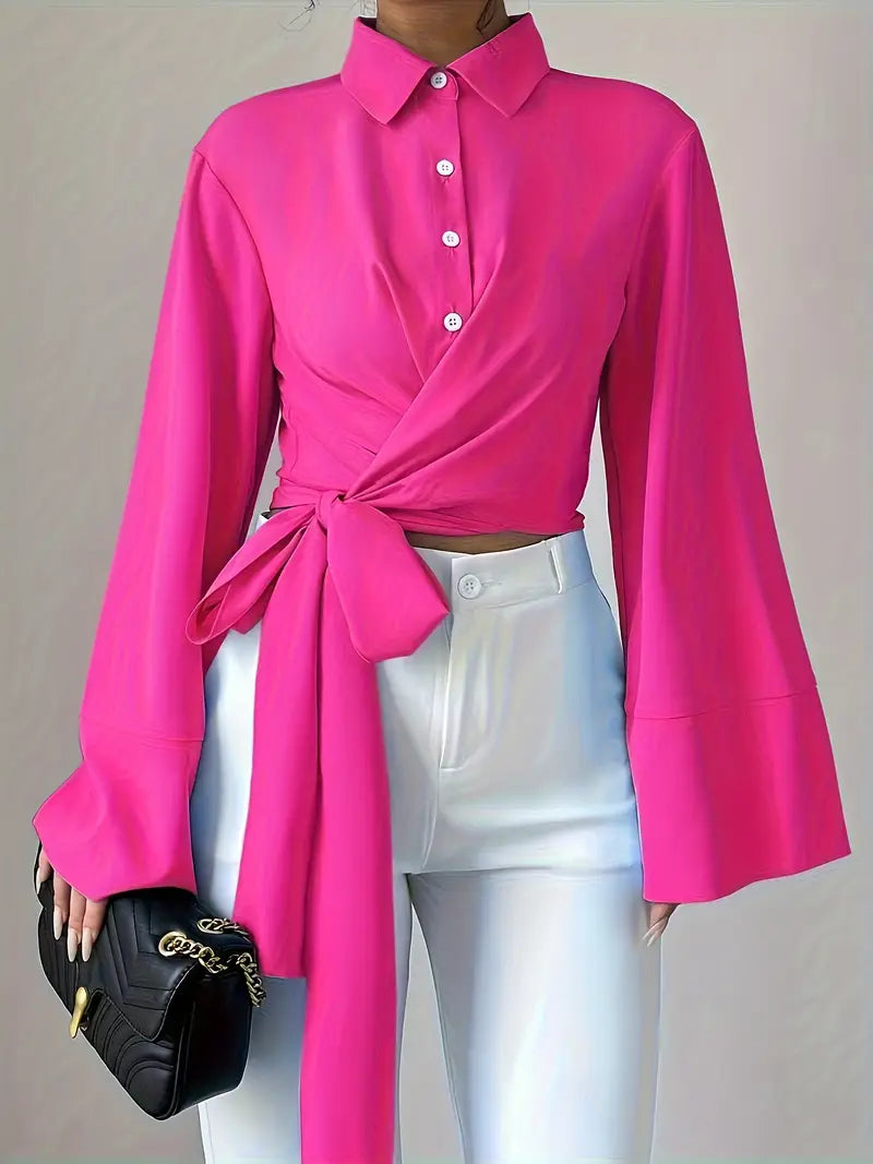 Monette - elegant wrap blouse