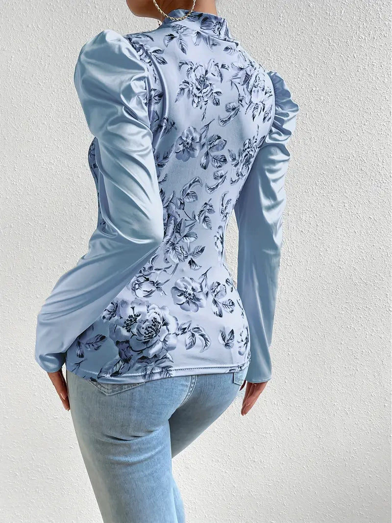 Eira - satin top with floral pattern