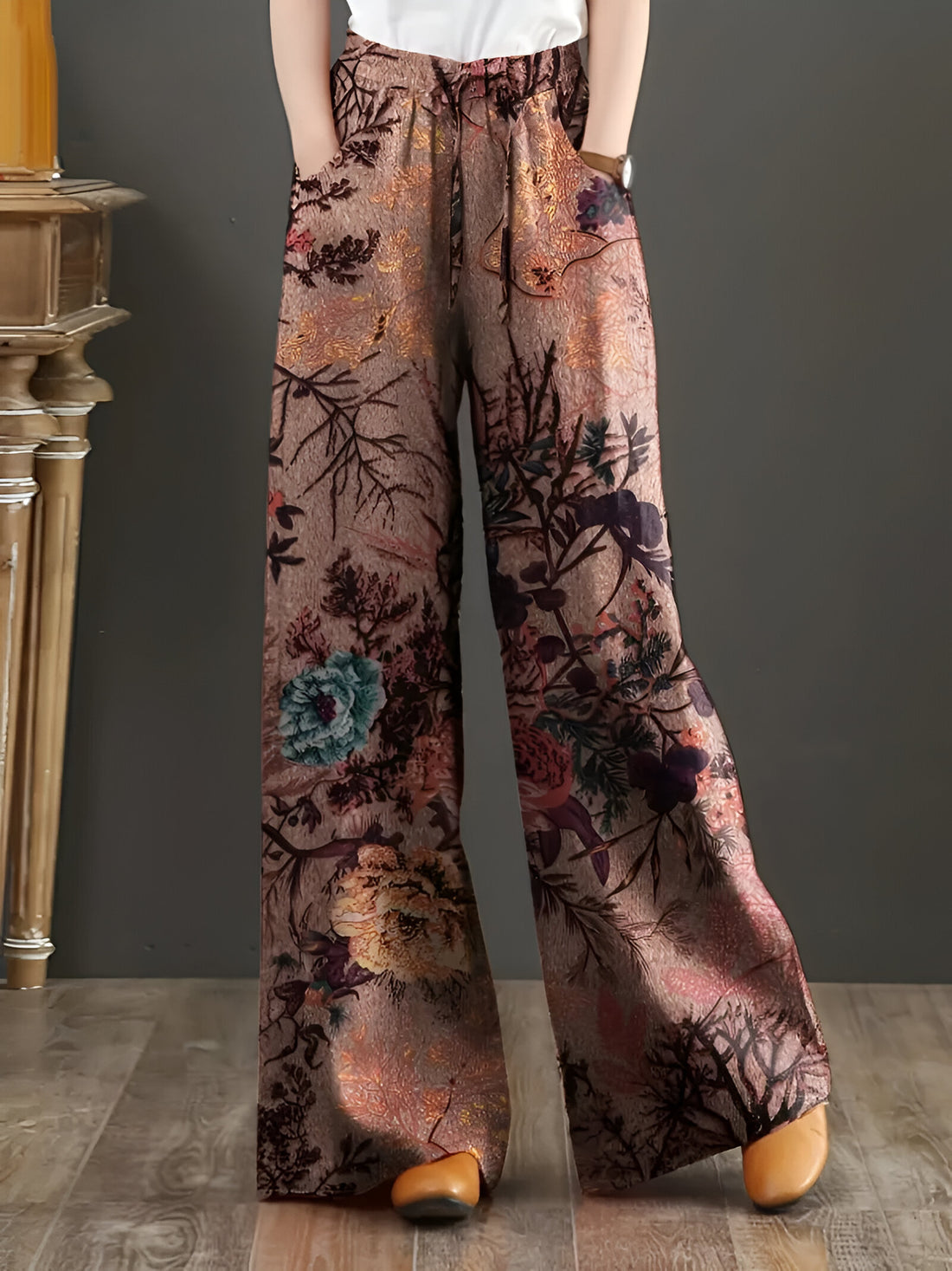 Jessica - effortless wide Leg floral trousers