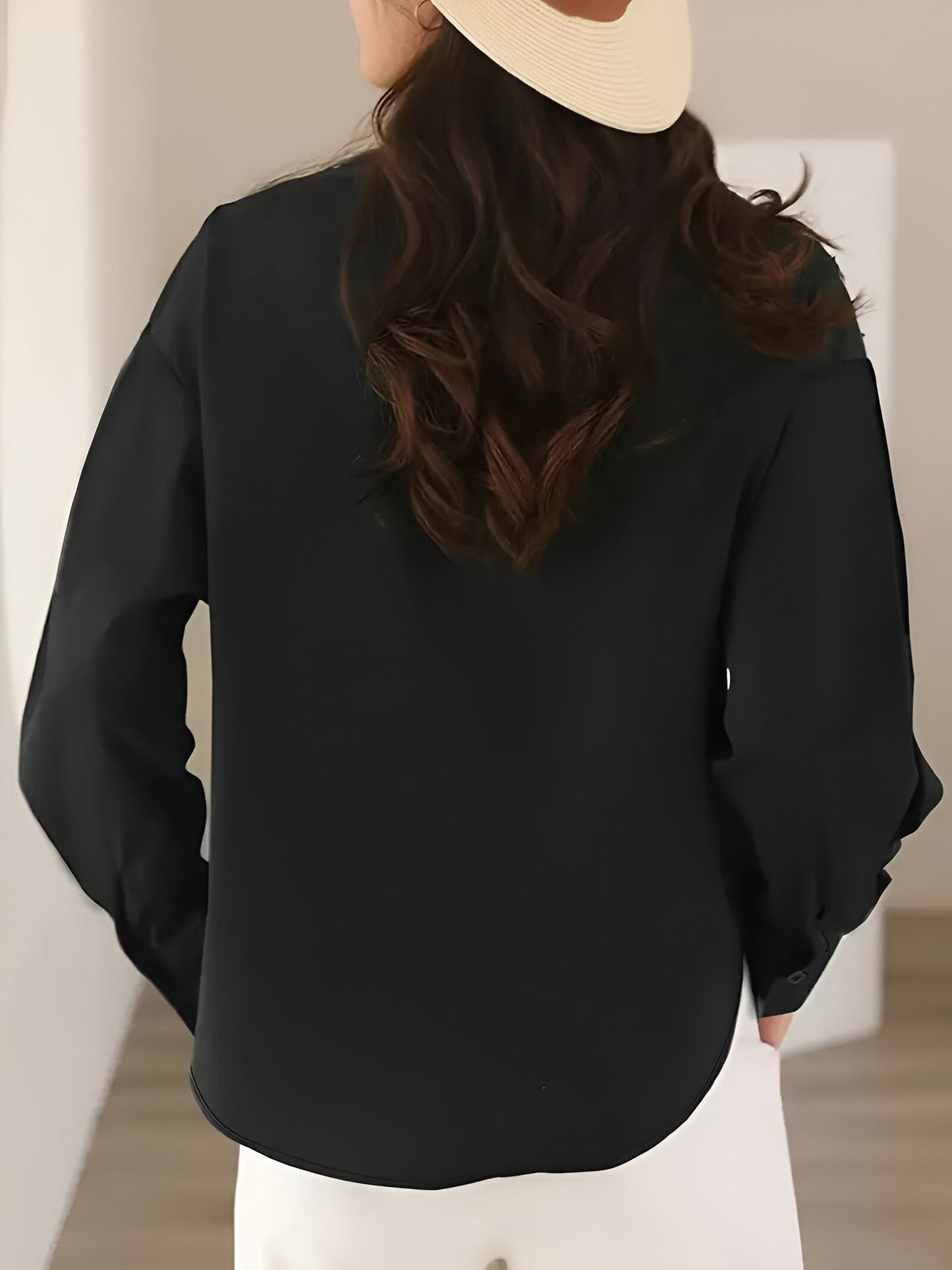 Mathildis | elegant top with digital print of sika deer