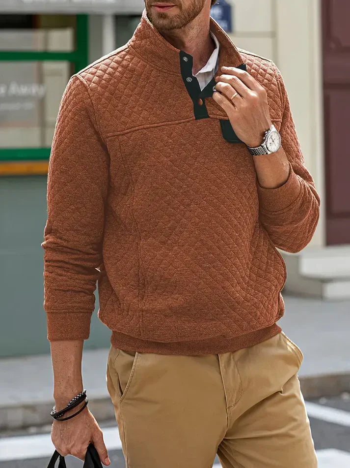 Alexis men's sweater - quilted pattern for autumn and winter