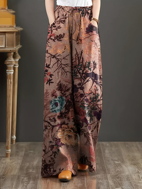 Jessica - effortless wide Leg floral trousers