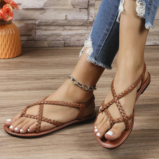 Maira - flat sandals with braided straps for women