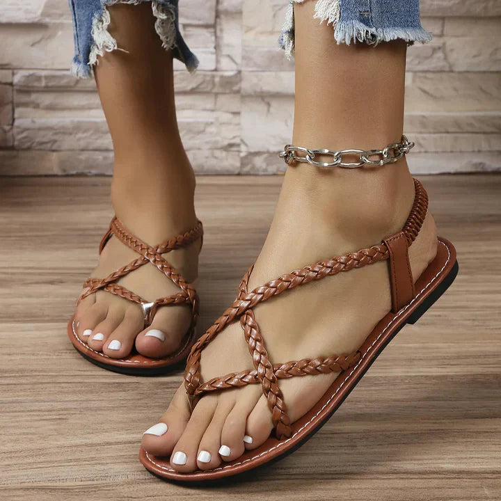 Maira - flat sandals with braided straps for women