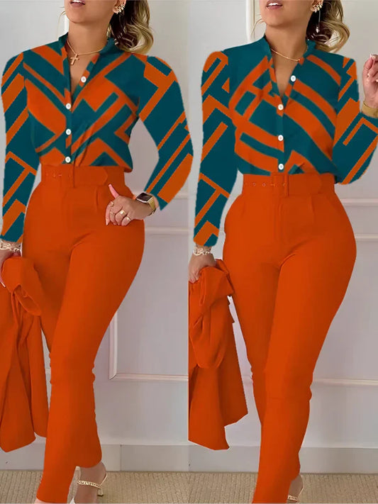 Aranka - v-neck top and high waisted pants