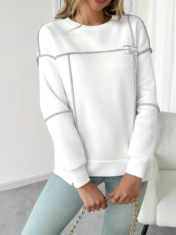 Ottilie - asymmetric ribbed sweatshirt with hood for women