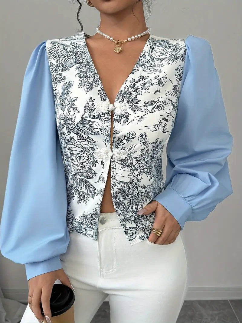 Joycie - vintage cotton blouse with puff sleeves